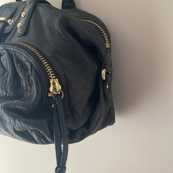 Botkier Bianca Black Large Leather Satchel Bag Purse - Picture 4 of 11